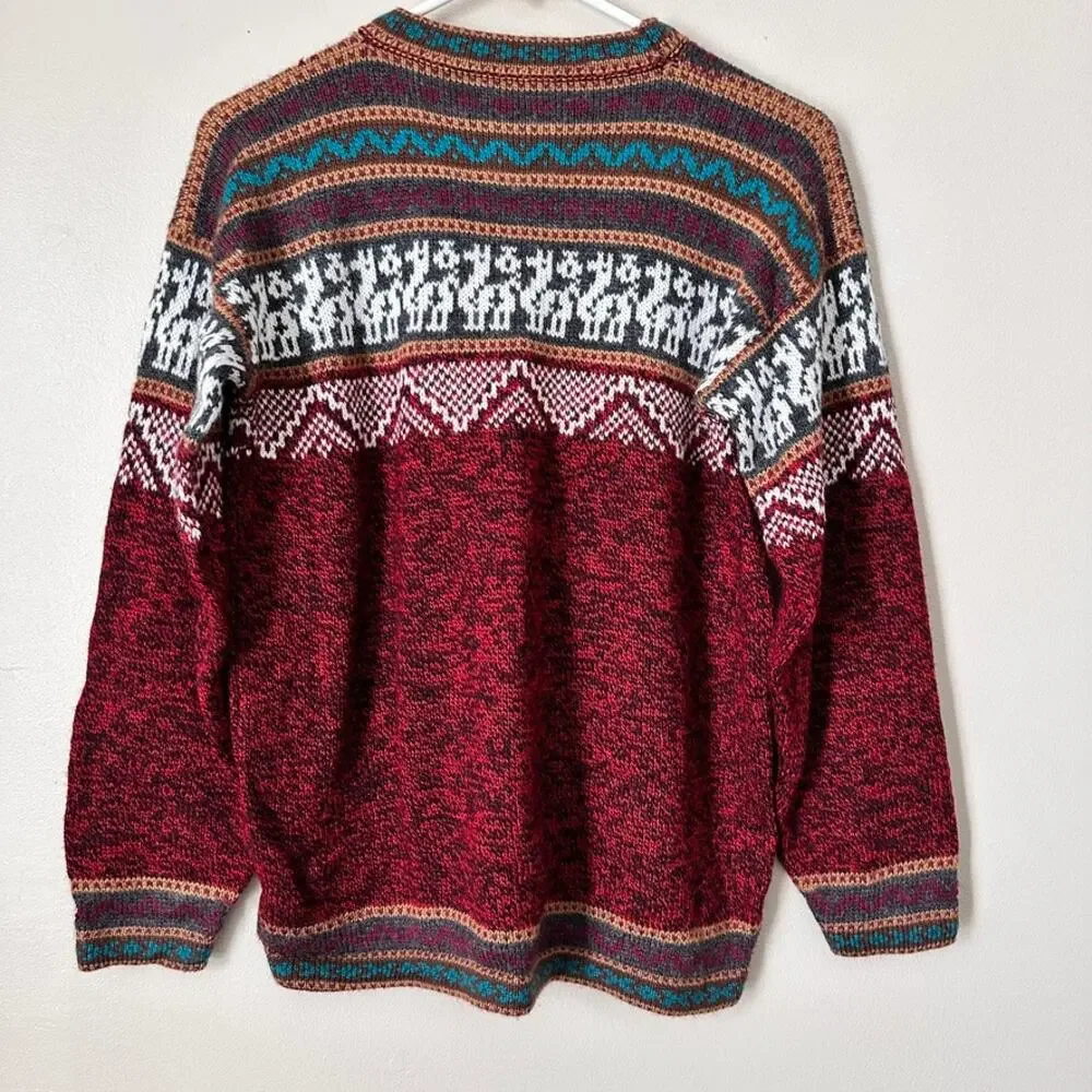 Tribal Southwest Knit Sweater Womens MEDIUM Lightweight Wool Preppy Casual - Picture 6 of 7